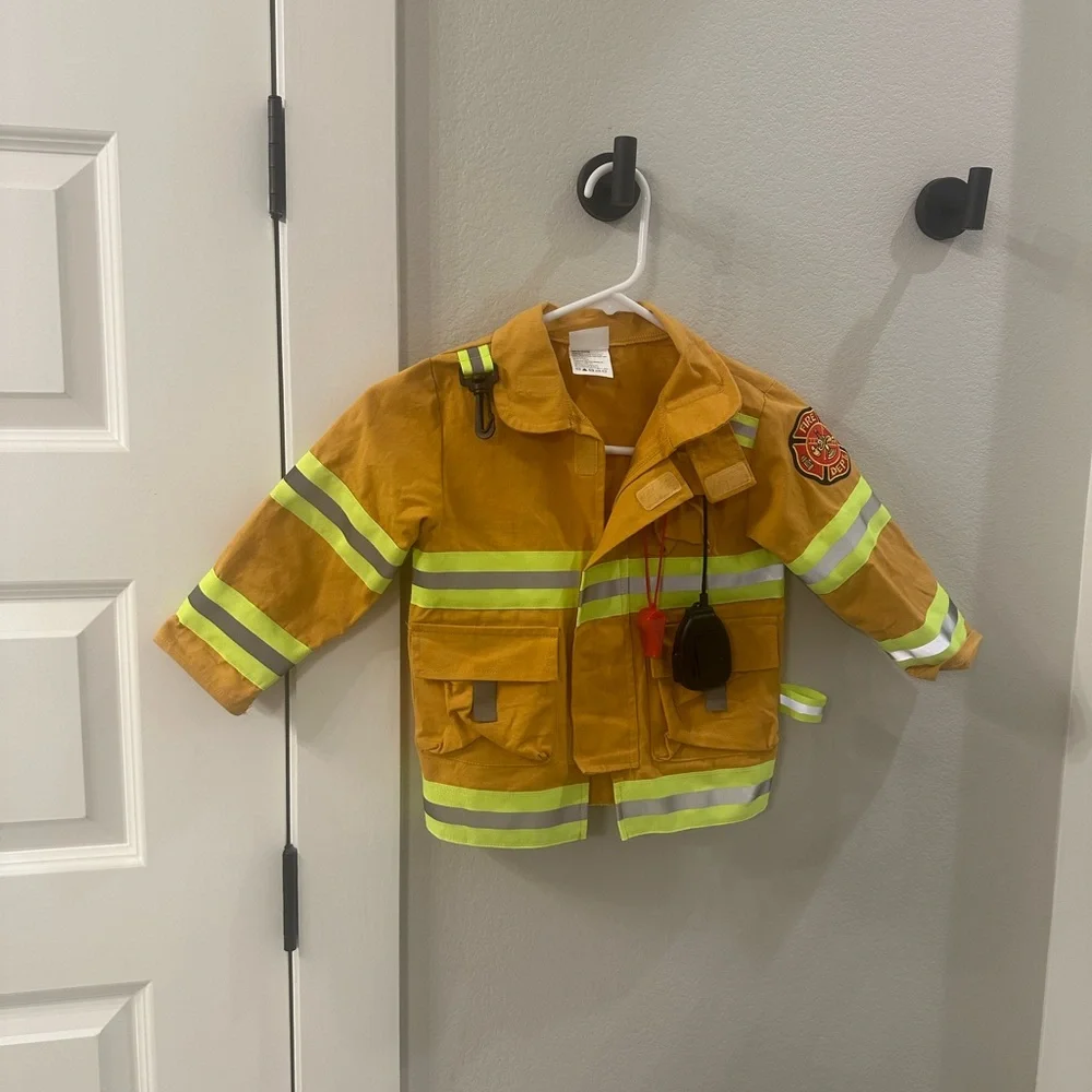 EUC kids Size 3T 4T Toddler Fire Department Jacket Halloween Costume Dress Up - Picture 4 of 11